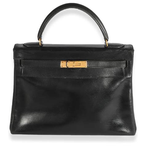 Hermès Kelly 32 Box Calf Black 